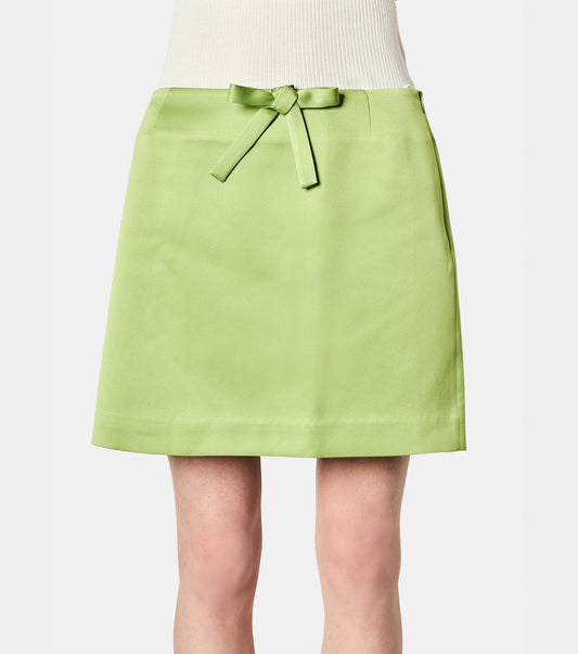 Ribbon Satin Mini Skirt