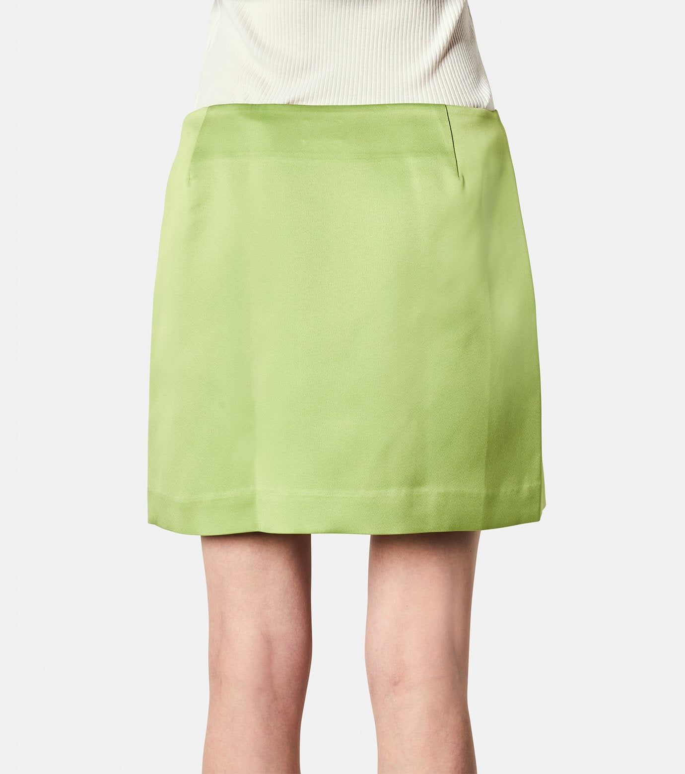 Ribbon Satin Mini Skirt