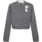 Grey Crochet Flower Cardigan