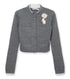 Grey Crochet Flower Cardigan