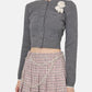 Grey Crochet Flower Cardigan