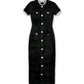 Black Chenille Knit Mini Dress