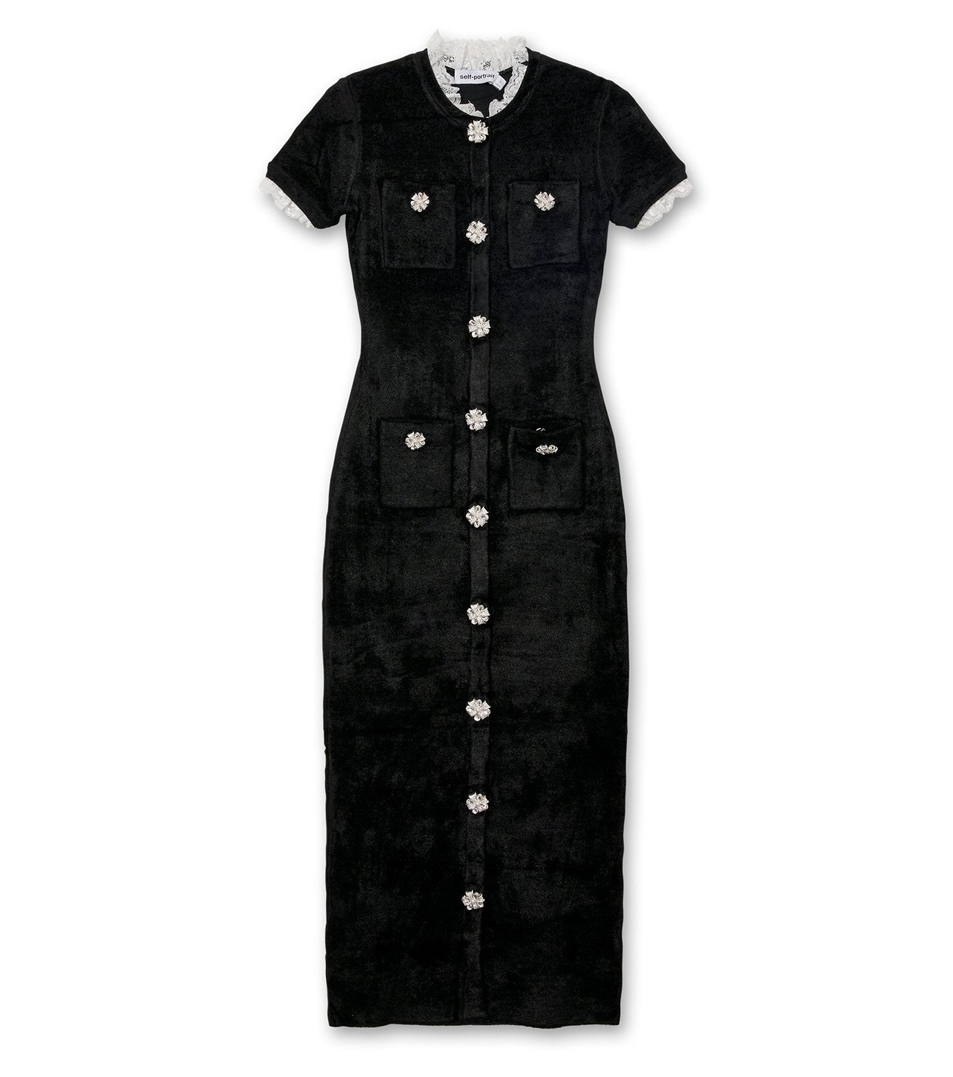 Black Chenille Knit Mini Dress