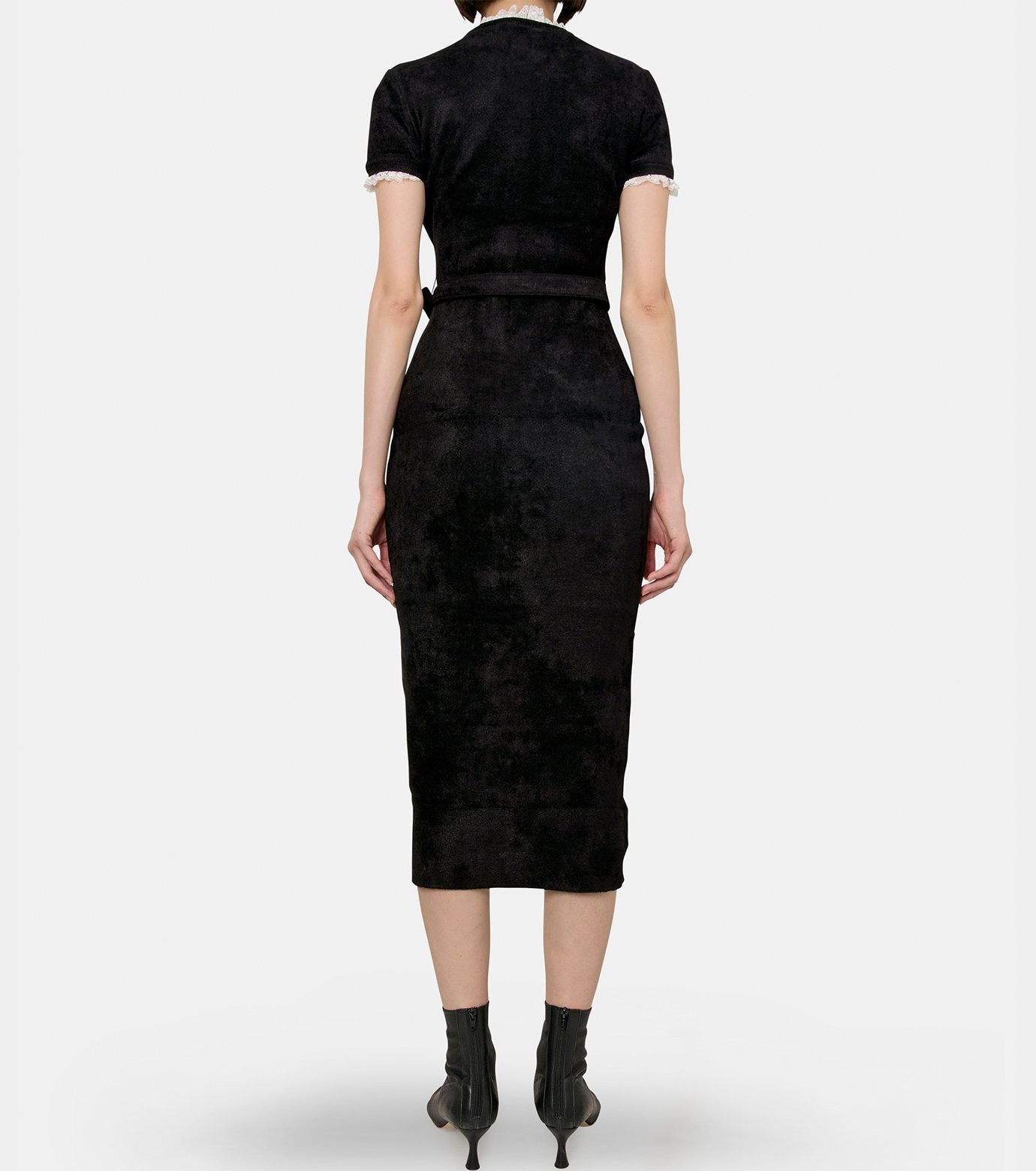 Black Chenille Knit Mini Dress