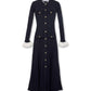Navy Viscose Knit Midi Dress