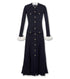 Navy Viscose Knit Midi Dress