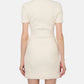 Cream Textured Knit Mini Dress