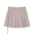Pink Boucle Crystal Belt Mini Skirt