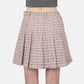 Pink Boucle Crystal Belt Mini Skirt