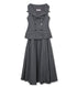 Grey Wool Tailored Midi Dress