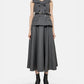 Grey Wool Tailored Midi Dress