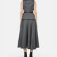 Grey Wool Tailored Midi Dress