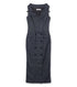 Grey Herringbone Wool Midi Dress