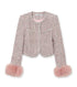 Pink Boucle Fur Cuff Jacket