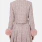 Pink Boucle Fur Cuff Jacket