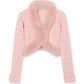 Pink Fur Collar Cardigan