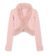 Pink Fur Collar Cardigan