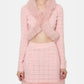 Pink Fur Collar Cardigan