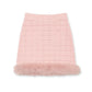 Pink Fur Hem Knit Skirt