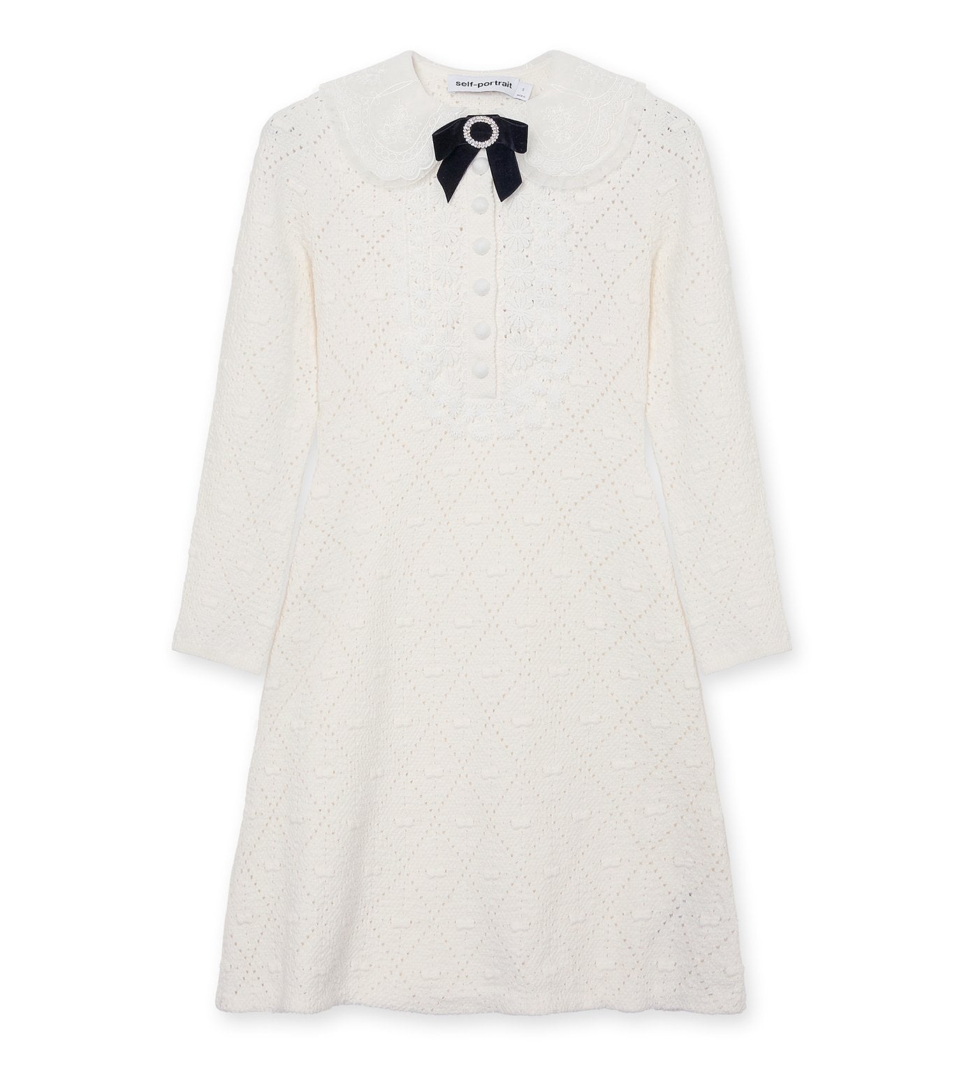 White Lace BibKnit Mini Dress