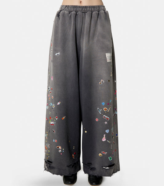 Sun Faded Sticker Wide Pants