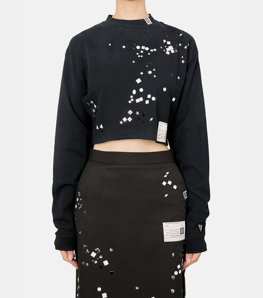 Embellished Distressed LS Mini Tee