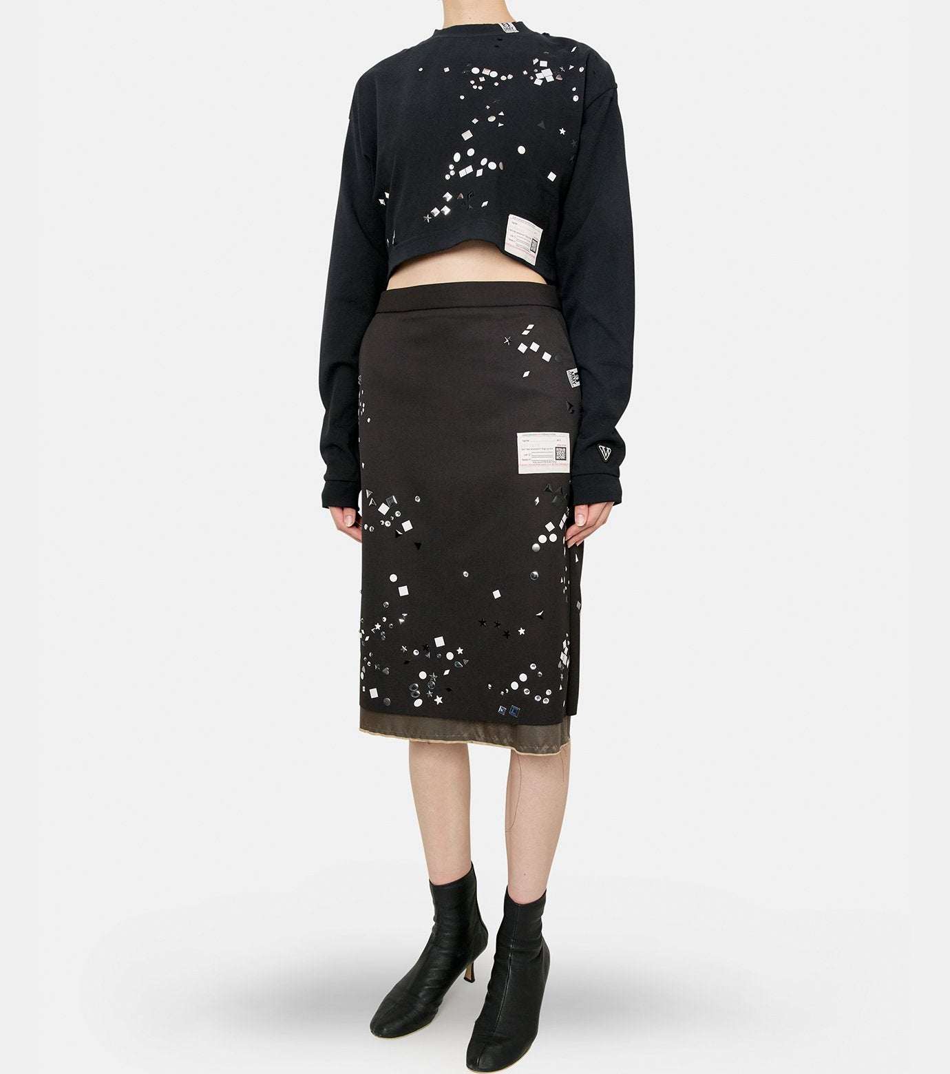 Embellished Distressed LS Mini Tee