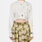 Embellished Distressed LS Mini Tee