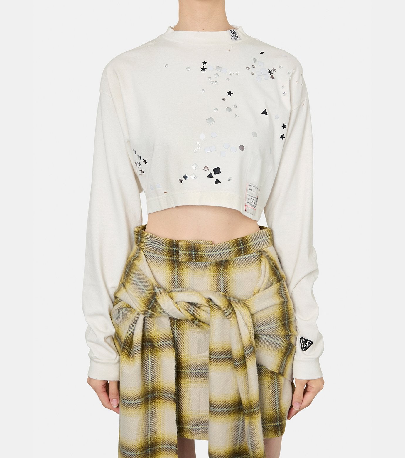 Embellished Distressed LS Mini Tee