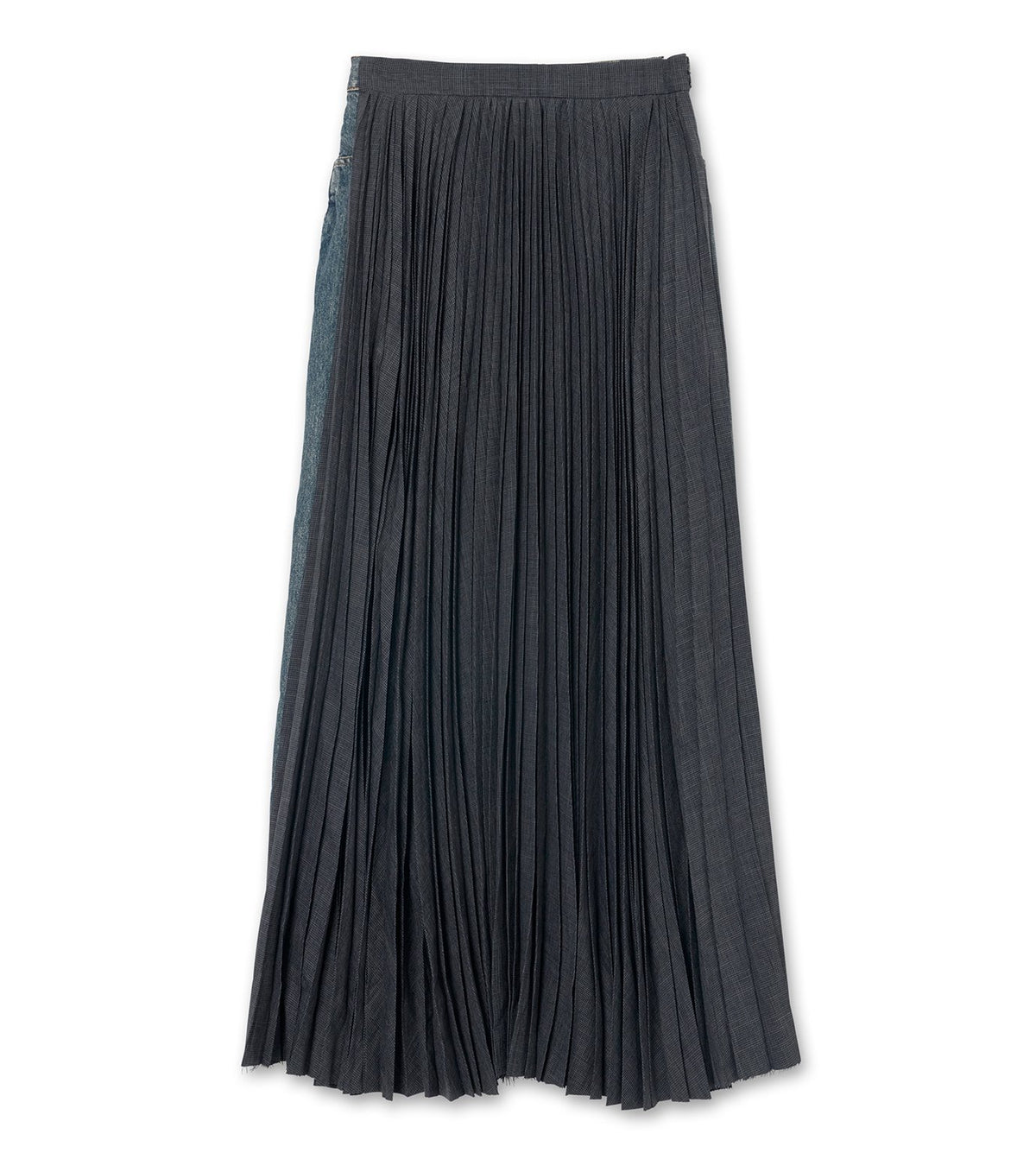 Combined PleatsxDenim Skirt