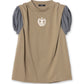 Corset Emblem Tucked Slv Tshirt