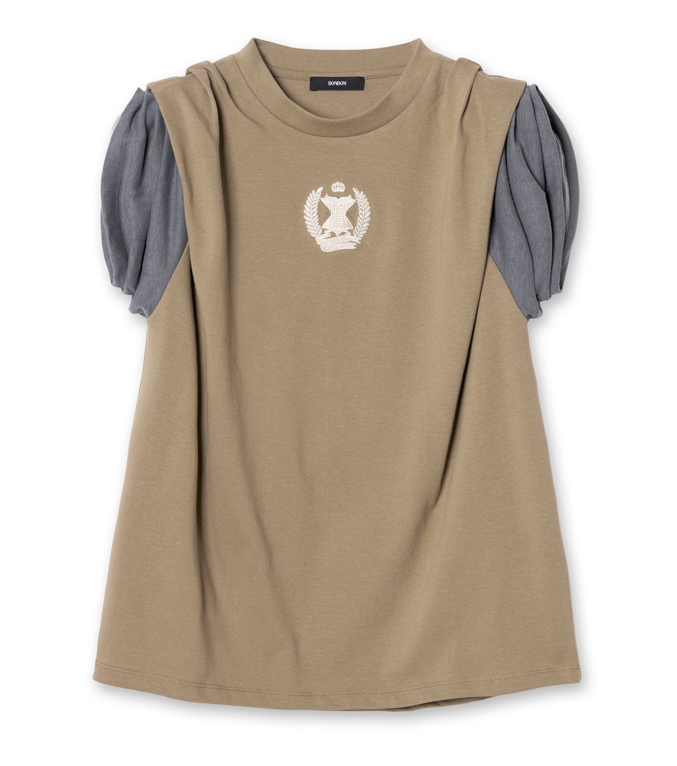 Corset Emblem Tucked Slv Tshirt