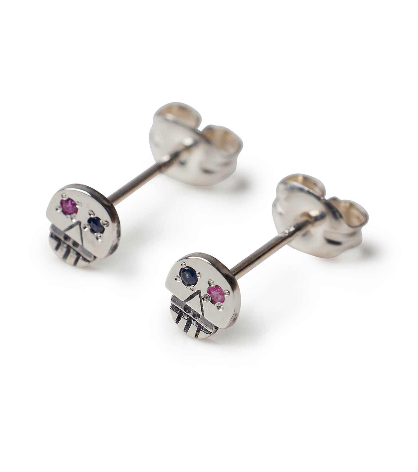 Skull Earrings (Ruby Sapphire)