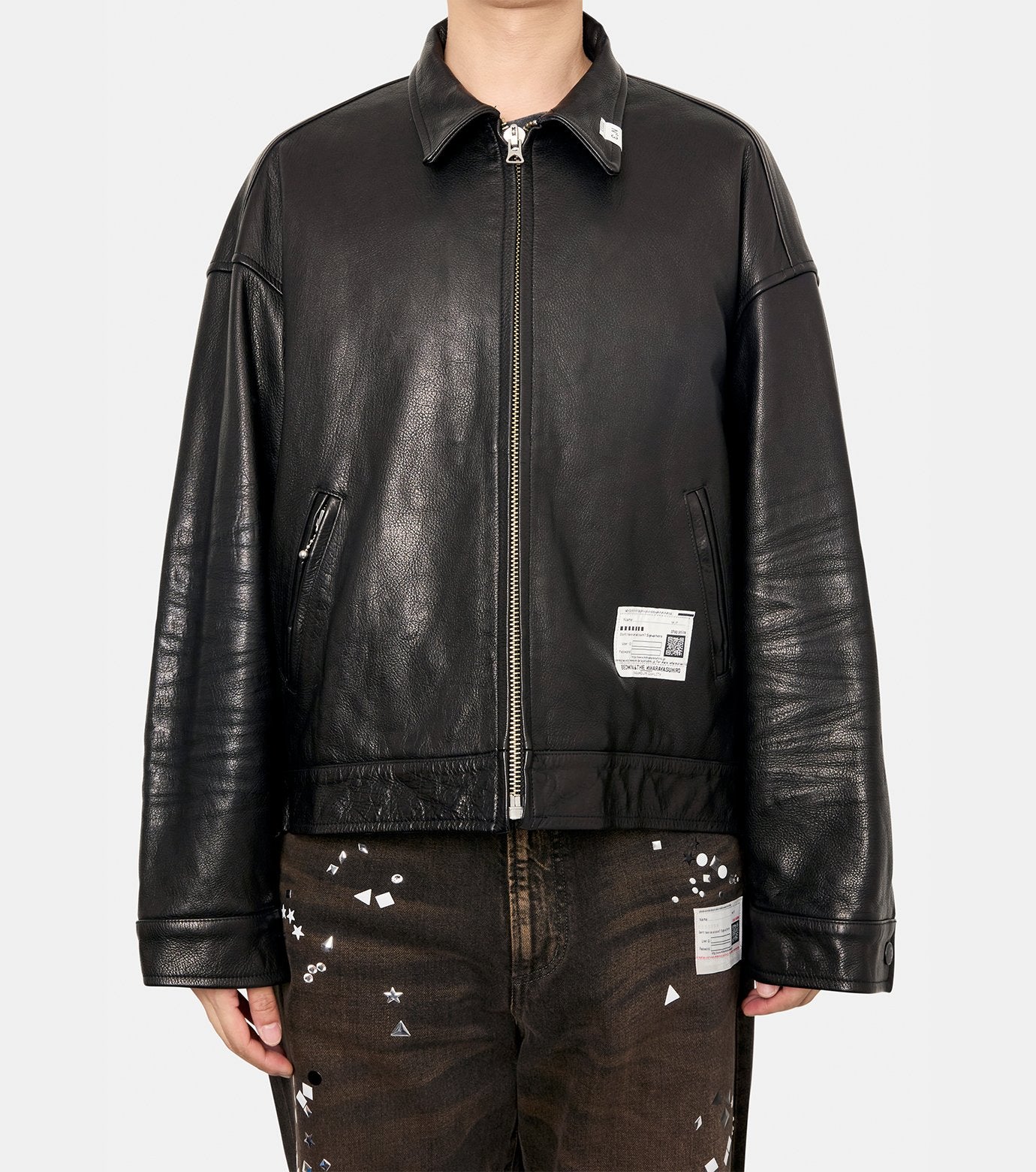 BEDWIN COW LEATHER ZIP BLOUSON