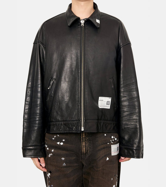 BEDWIN COW LEATHER ZIP BLOUSON