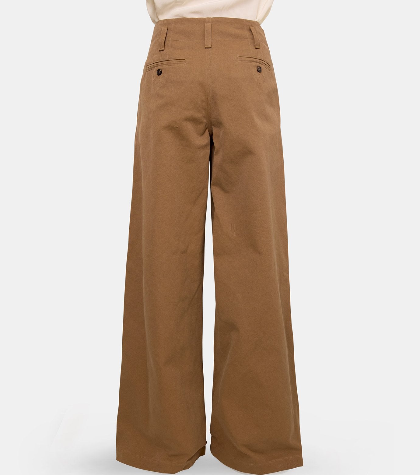 Cotton Canvas Wide Trouser