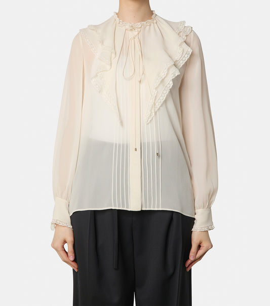 Silk Georgette Ruffle Blouse