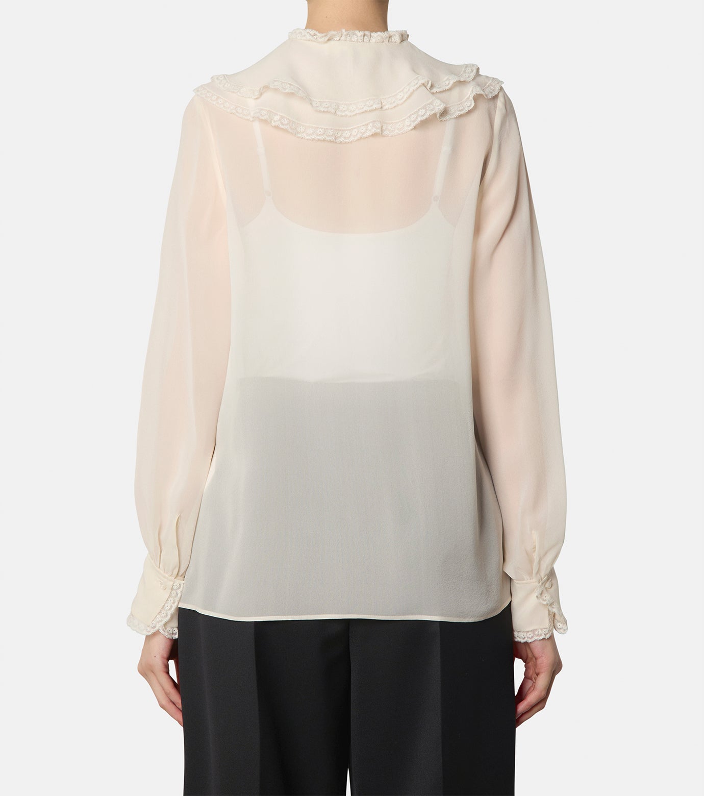 Silk Georgette Ruffle Blouse