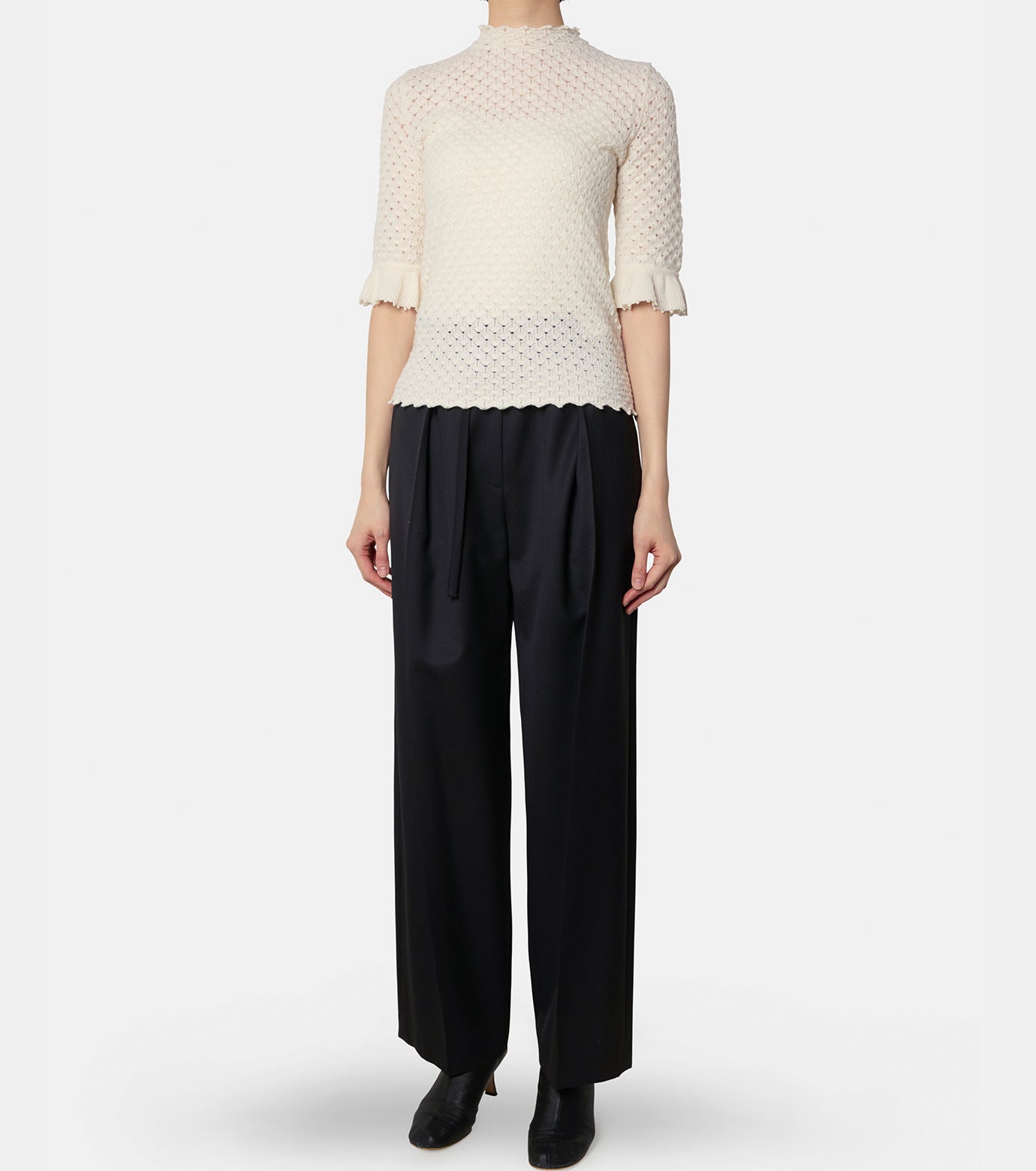 SS Wool Cashmere Pointelle