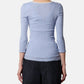 Rib Jersey Front Button Top