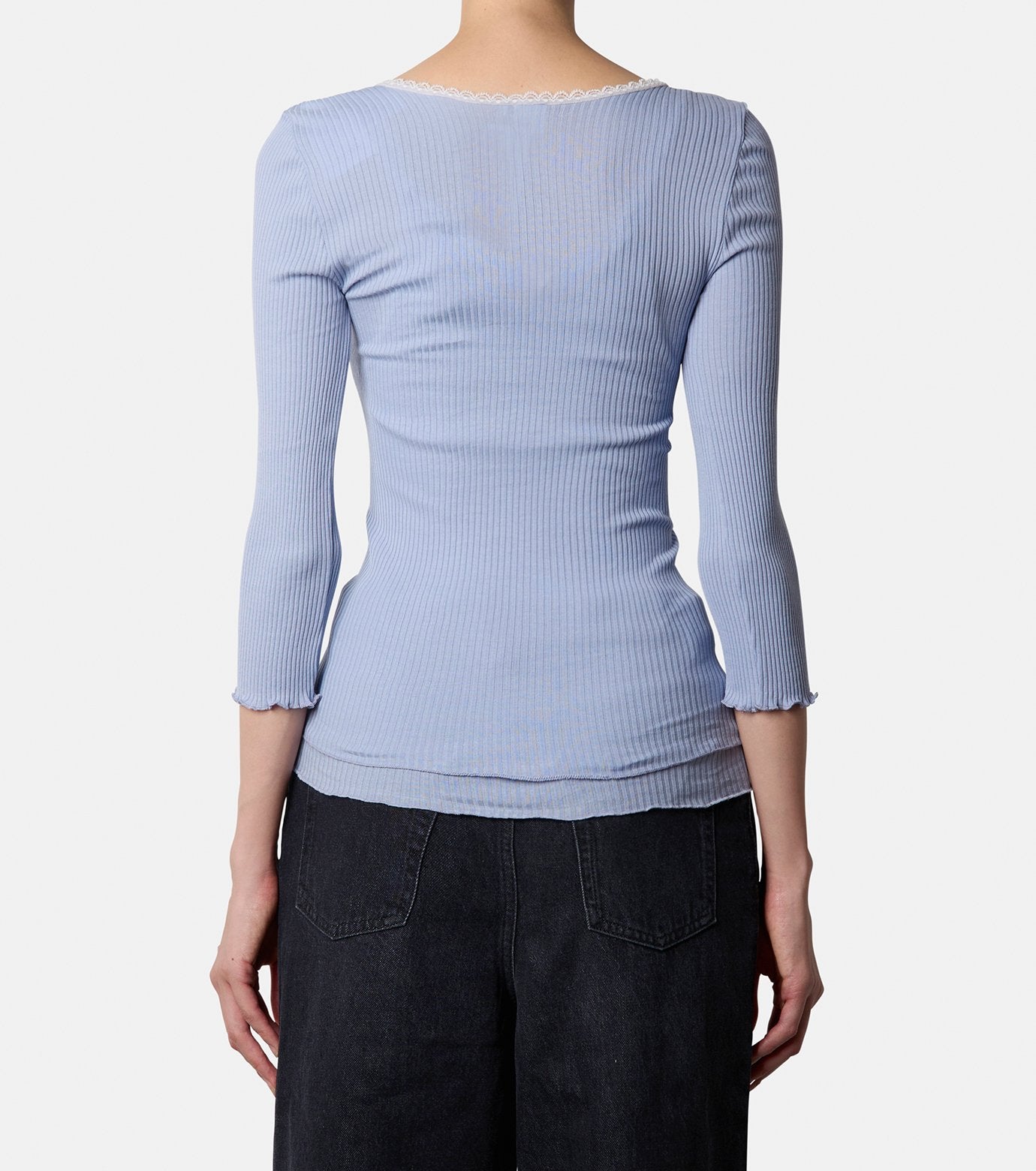 Rib Jersey Front Button Top