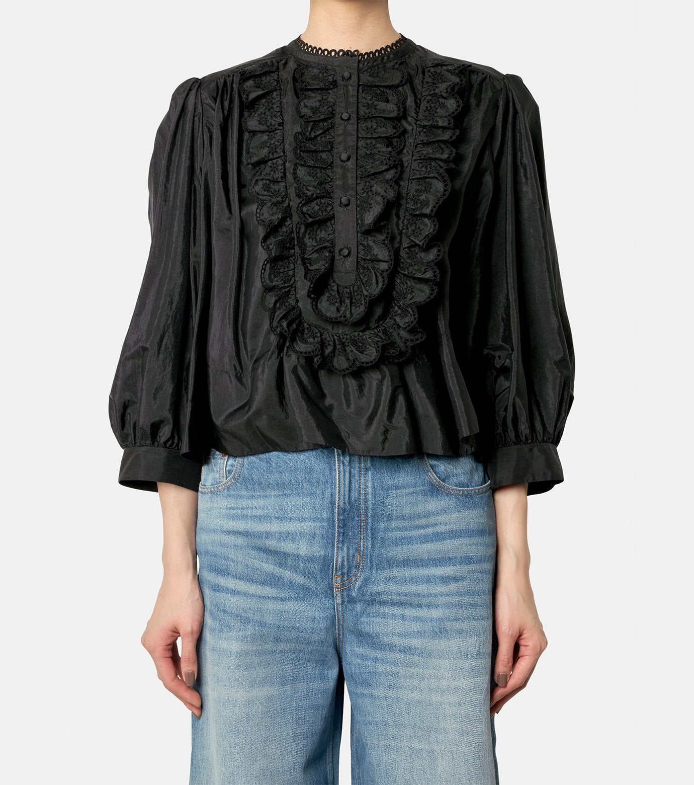 Taffeta Smock Blouse