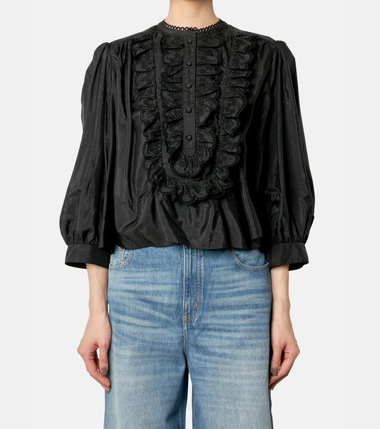 Taffeta Smock Blouse