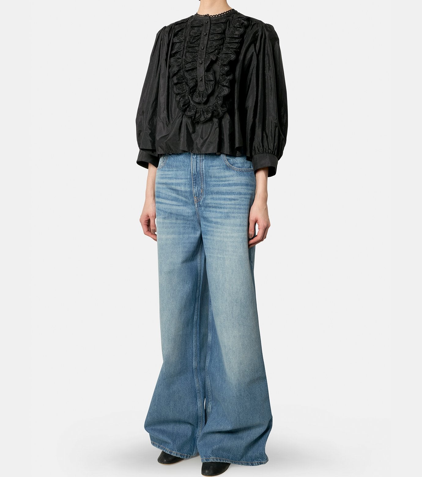 Taffeta Smock Blouse