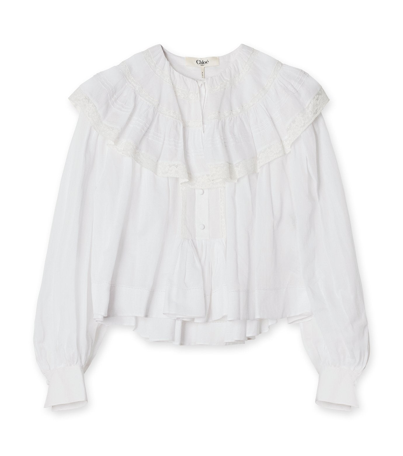 Cotton Voile Lace Detail Top