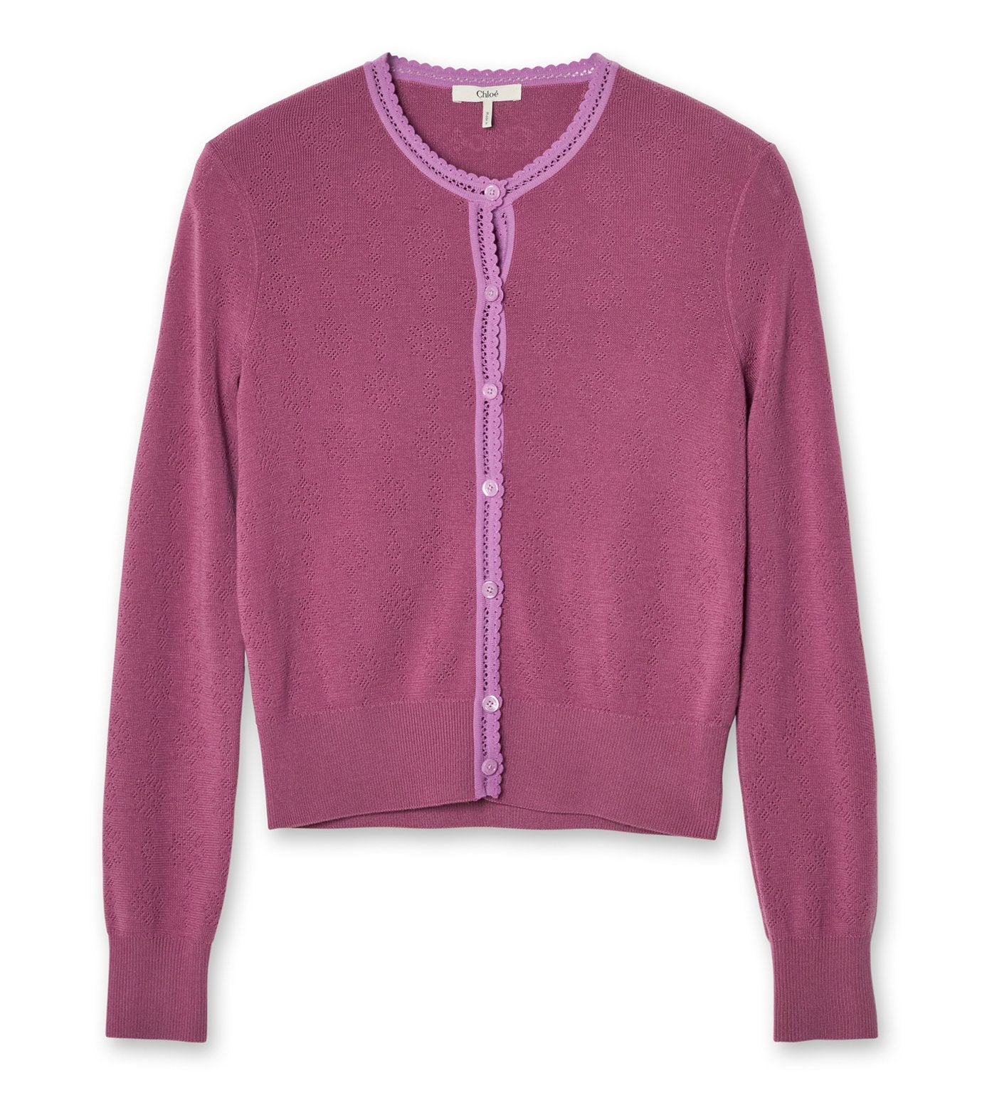 Pointelle Knit Cardigan