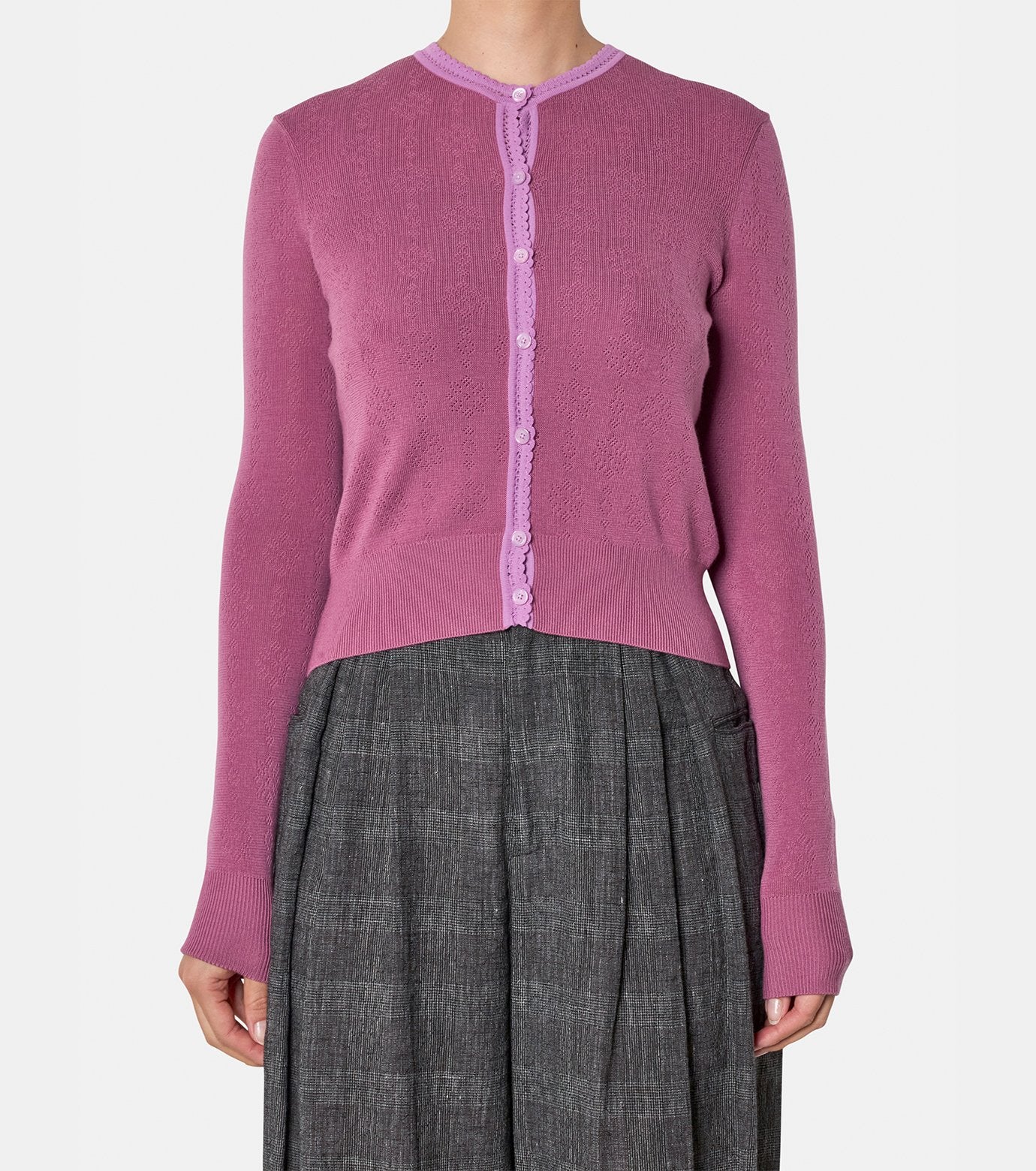 Pointelle Knit Cardigan