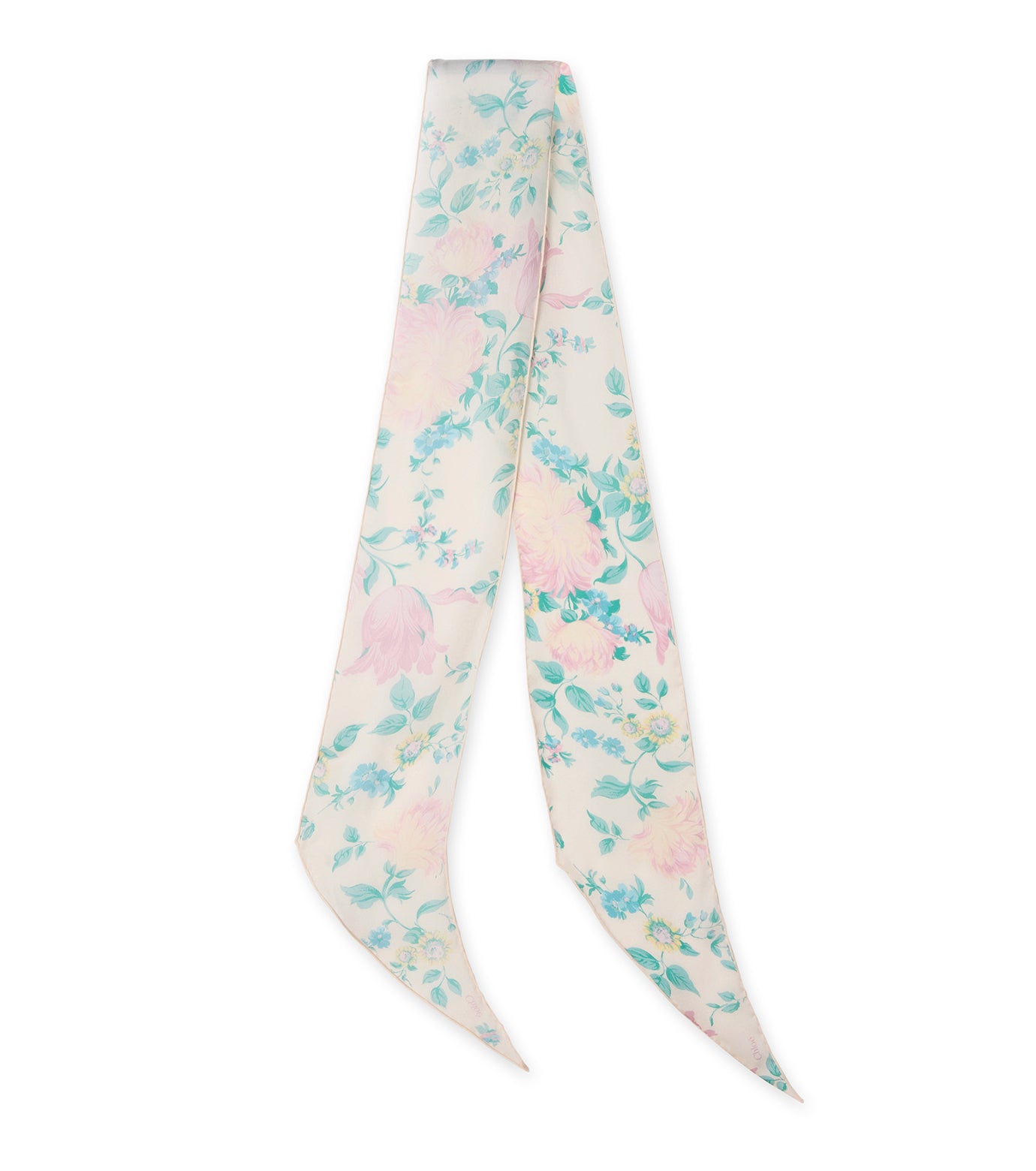Chloe Peonies Skinny Scarf
