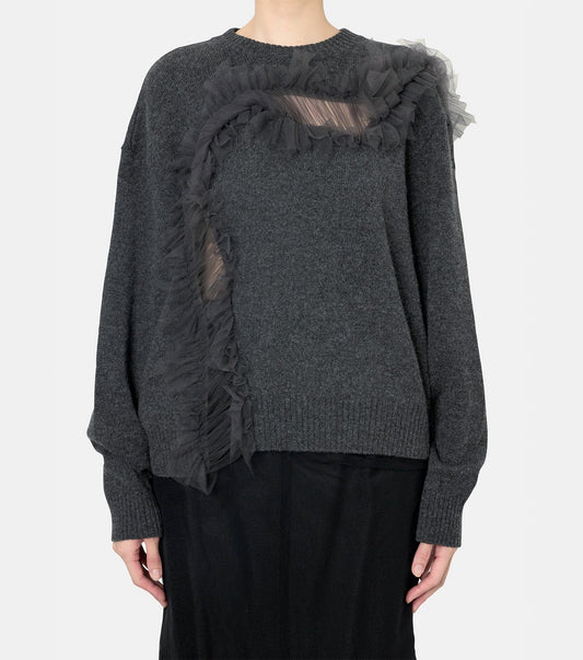 Tulle Inserted Pullover