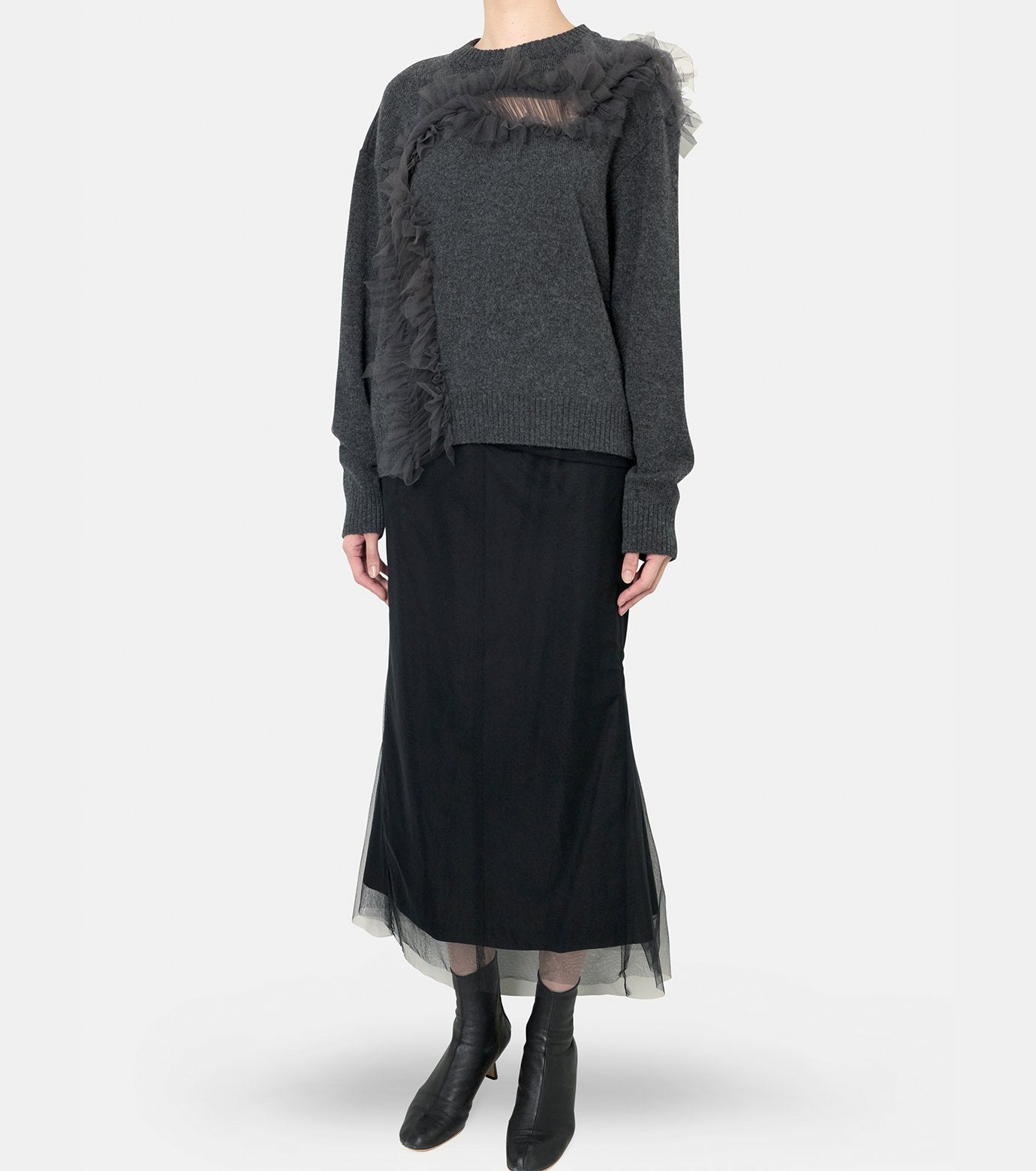 Tulle Inserted Pullover